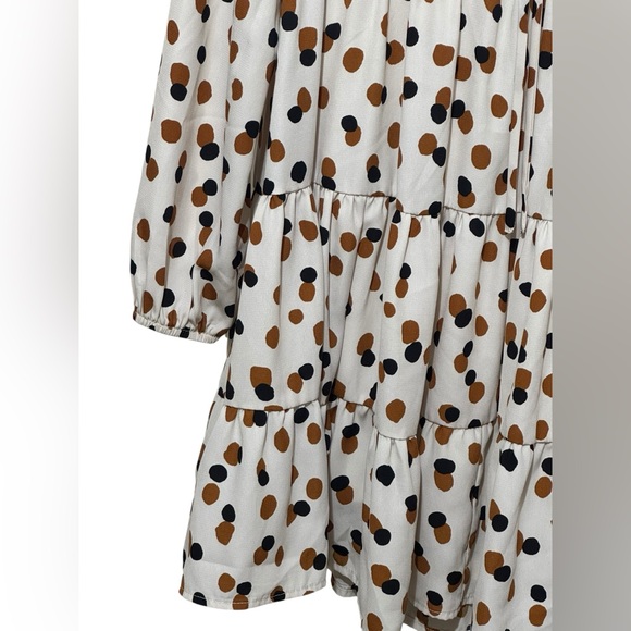 ALTAR’D STATE Polka Dot Babydoll Dress XS 17” p2p Tan Multi $80 Retail NWOT - Picture 6 of 12